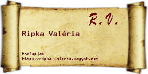 Ripka Valéria névjegykártya